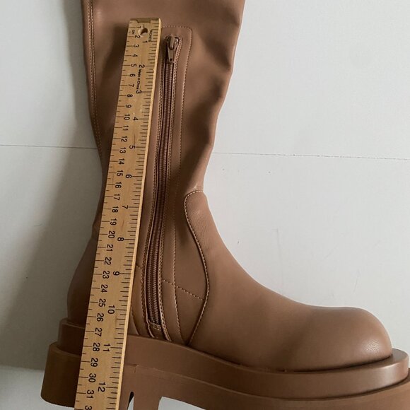 NEW Jeffrey Campbell Tanked Knee High Women's Brown Boots Size 7 Boho - Picture 13 of 14